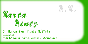 marta mintz business card